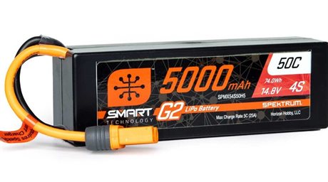 Spektrum 5000mAh 4S 14.8V Smart G2 LiPo 50C Hard Case IC5