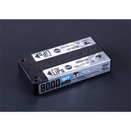 Sunpadow Li-Po Batteri 1S 3,7V 8000mAh 110C Shorty Platin