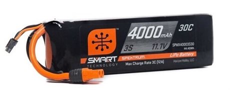 Spektrum 4000mAh 3S 11.1V Smart LiPo Battery 30C IC3