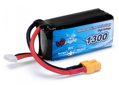Vapex Li-Po Batteri 4S 15,2V(HV) 1300mAh 80C XT60-kontakt