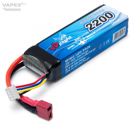 Vapex Li-Po Batteri 11.1V 2200mAh 30C T-Kontakt